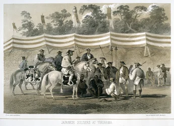 Japanese soldiers at Yukuhama, Japan