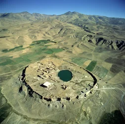 Aerial view of Takht-e Solalman, or Solomons Throne