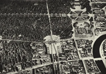 Berlin: Brandenburg Gate seen from an airplane