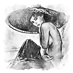 Woman with Large Hat