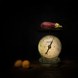 Eggplant and Rustic Scale