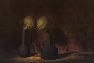 Moody Artichokes Still Life