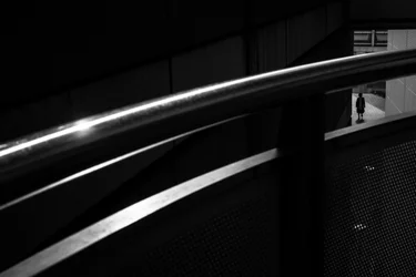 Lone Figure Urban Geometry