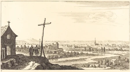 Landscape with Church and Town in Distance