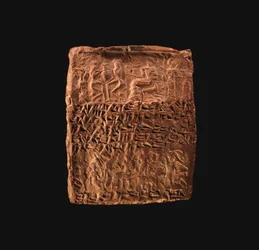 Cuneiform tablet case impressed with four cylinder seals