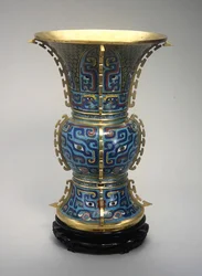 A Zun Shaped Vase and Stand