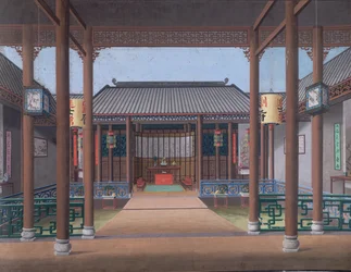 Drawing of the Interior of the House of a Chinese Official
