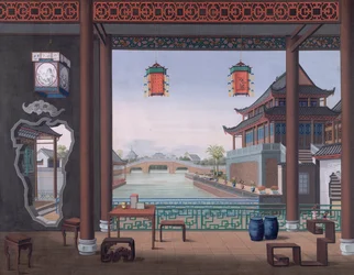Drawing of the Interior of the House of a Chinese Official