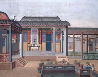 Drawing of the Interior of the House of a Chinese Official
