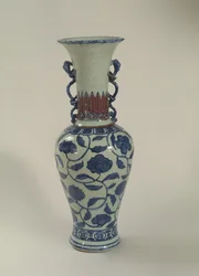 Blue and white Ming vase