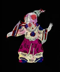Chinese Divinity. Painted cutting paper or "Jian Zhi", Chinese folk art, Pekin
