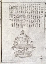 Earth globe - Chinese document. Anonymous engraving