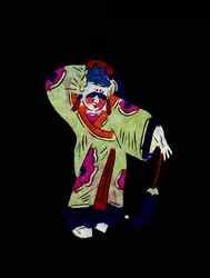 Male character. Painted paper cutting or "Jian Zhi", Chinese folk art, Pekin