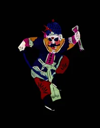 Male Character Practicing Martial Art with a Sword. Painted Paper Cutting or "Jian Zhi", Chinese Folk Art, Beijing