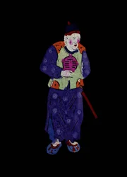 Old Man in Traditional Clothes. Painted Paper Cutting or "Jian Zhi", Chinese Folk Art, Beijing