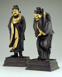 Pair of Taoist officials, Yuan or early Ming dynasty