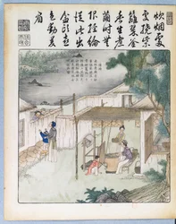 Silk spinning, illustration from Yu Tche Keng Tche T
