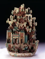 Taoist mountain Paradise on Penglai made at the Shiwan kilns, Guangdong Province, Qing dynasty 1644-1912, late 19th century