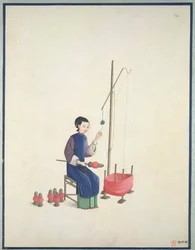 Weaving silk, c.1800