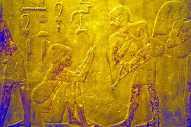 Ancient Egypt, Wall carving/painting, Mastaba/Tomb of Ti, Saqqara, 5th Dynasty, Trading goods at market
