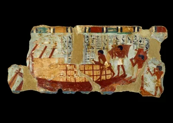 Ancient Egyptian Art: Loading Grains on a Boat
