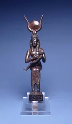 Iris Nursing Horus (front view) Egyptian, 715-525 BC (copper alloy)