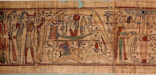 Egyptian Antiquity Allegory of the Cosmos: Mythological Papyrus of Neskapashouty