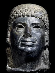 Head of Cleopatra III, basalt sculpture. Egyptian Civilisation, Ptolemaic Period, 2nd century BC.