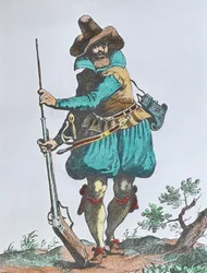 German Soldier of the Early 17th Century, Armed with Matchlock Musket