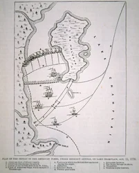 Plan of the defeat of the American Fleet on Lake Champlain