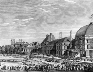 French Revolution: Republican festival of the supreme being on 8 June 1794 at the Champs de Mars led by Maximilien de Robespierre. Paris, Library of the Institute of History of Revolution