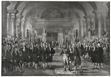 General Bonaparte elected on 25 December 1797 to the section of the mechanical arts of the section of sciences to replace Lazare Carnot at the academy of Sciences in Paris
