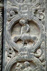 Gothic Art: Pieright of the Right-Hand Portal of the Western Facade of the Basilica of Saint Denis Representing the Work of the Fields: May. Saint-Denis, France