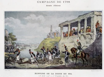 Rupture of the Nile dam - in “Victoires et Conquêtes des Armees Francaises”, Paris, n.d.