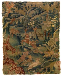 Tapestry depicting animals in forest or countryside
