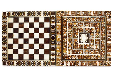 South German marquetry games box, from Augsburg or Nuremberg, late 16th-early 17th century