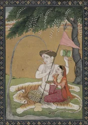 Shiva and Parvati on Tiger Skin
