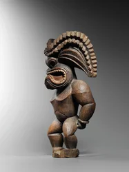 Hawaiian figure, kona style, representing the god of war, Ku Ka 