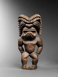 Hawaiian figure, kona style, representing the god of war, Ku Ka 