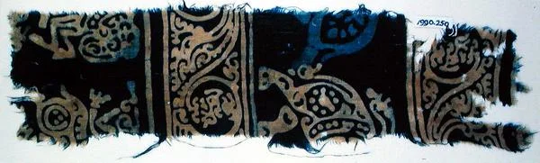 Block-Printed Textile Fragment, Indian