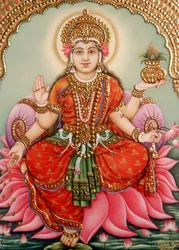Goddess Lakshmi Miniature Painting on Ivory