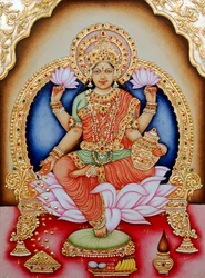 Miniature Painting of Goddess Laxmi, India