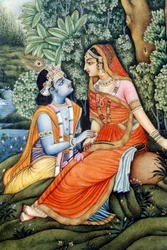 Miniature Painting of Radha Krishna, India
