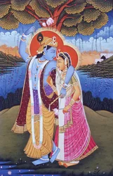 Miniature Painting of Radha Krishna, India