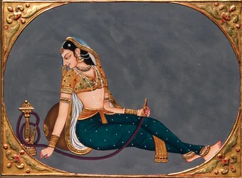 Lady Enjoying Hookah