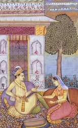 Mughal Miniature Painting on Paper Royal King Enjoying Drink
