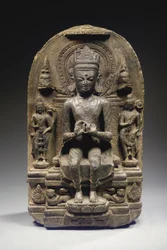 Pala Style Stele with Crowned Buddha, Northeast India