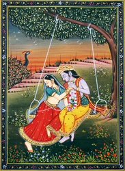 Radha Krishna Enjoying Jhoola