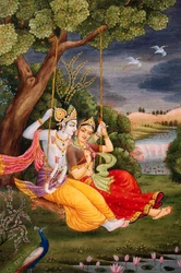 Radha Krishna Enjoying Jhoola