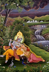 Radha Krishna Miniature Painting